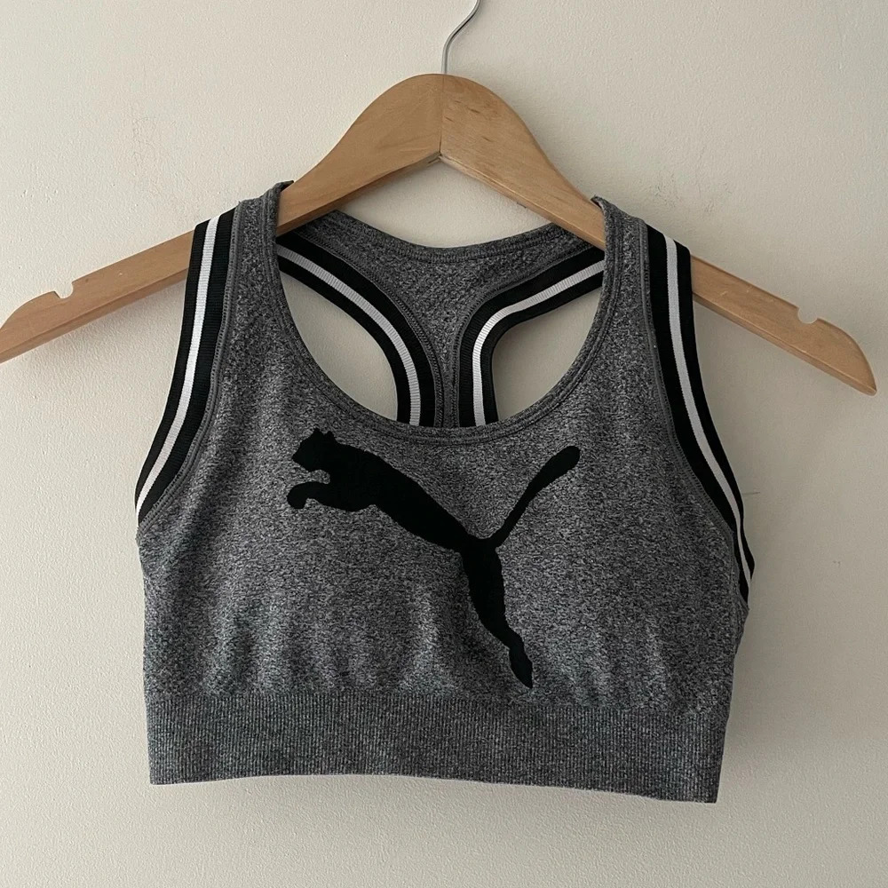 Puma Charcoal Gray Sports Bra With‎ Padding